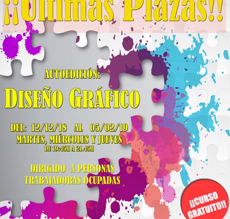 ¡Últimas plazas para el curso gratuito de Diseño Gráfico!