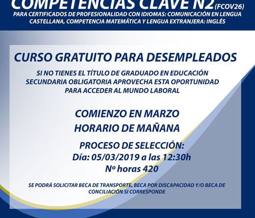 Nuevo Curso en Santander para desempleados:  Competencias Clave N2 para certificados de profesionalidad con idiomas