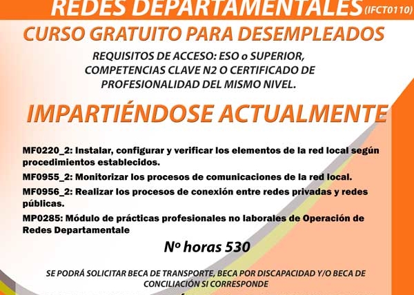 Curso de redes departamentales en Santander para desempleados